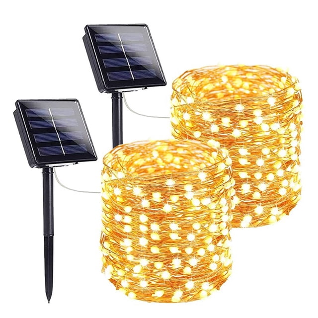 Guirnalda de luz LED Solar para exteriores, guirnalda de luces de hadas para jardín, impermeable, decoración de patio, 32m/22m/11m/7m