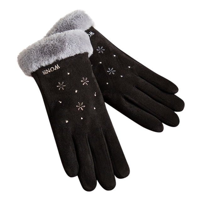 Ladies Fashion Warm Gloves for Outdoor Riding Driving Soft Touchscreen NonSlip Winter Handwear with Stylish Bow Design