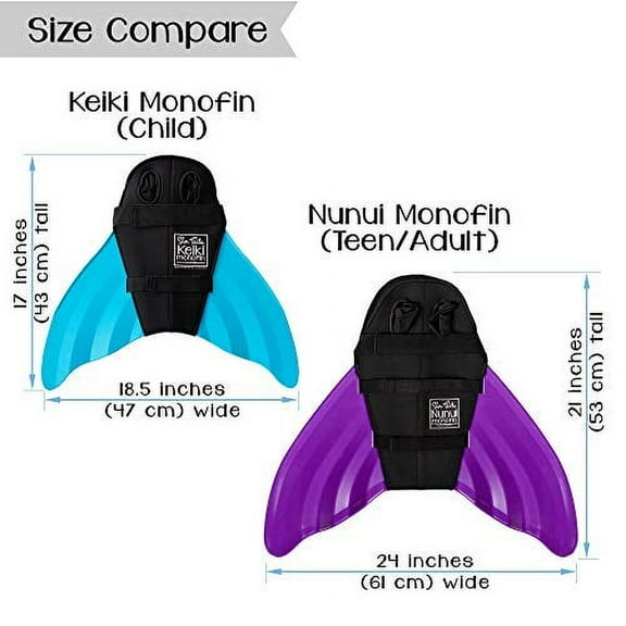 Mermaid Monofin (Green, Nunui - Teen/Adult Size)