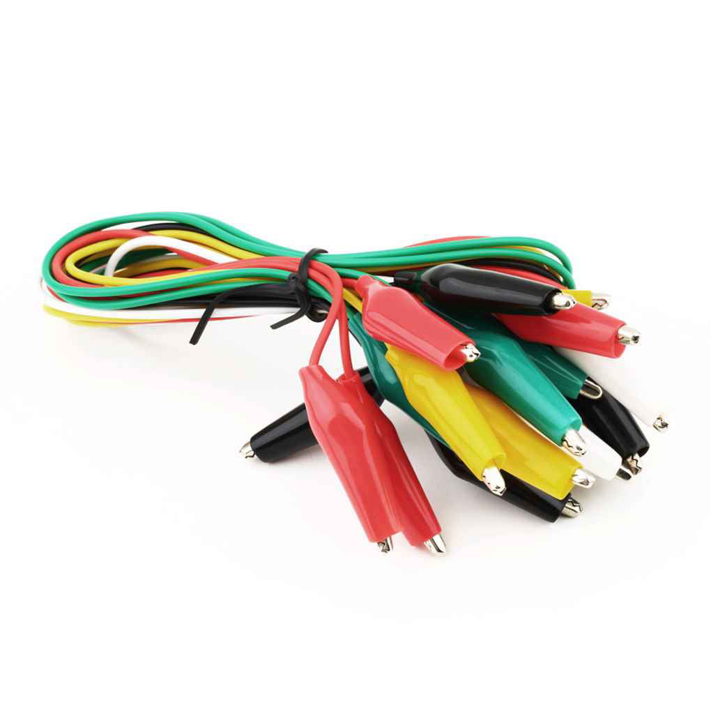 10pcs 5 Color Colorful alligator clip Double-ended With Clip Cable Wire testing 