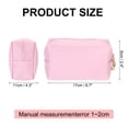 thumbnail image 2 of PU Leather Square Makeup Bag, Waterproof Cosmetic Organizer Bag Zipper Pouch Travel Toiletry Bag for Women for Makeup Brush Holder (Pink, Small), 2 of 8