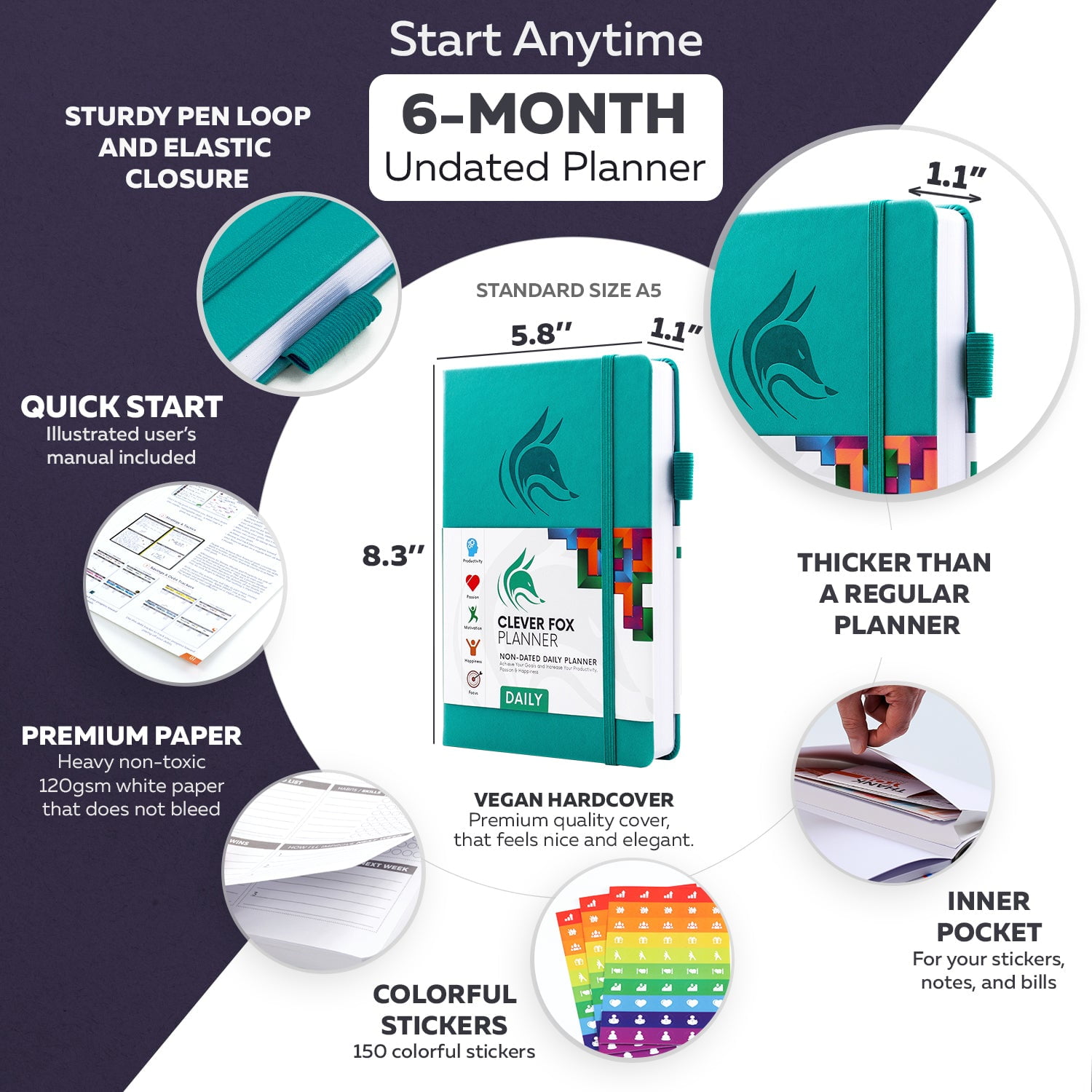 Clever Fox Daily undated planner