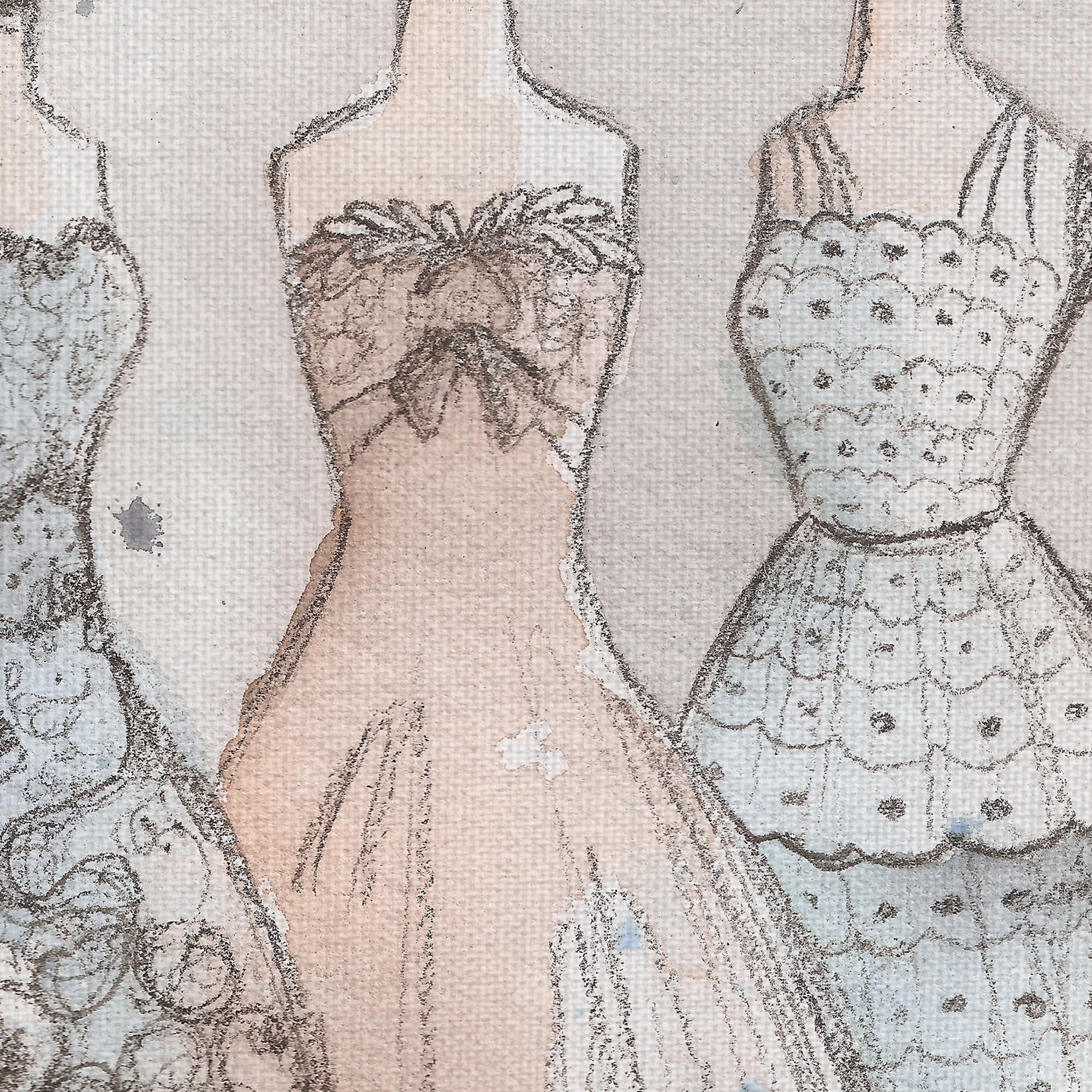 Masterpiece Art Gallery Scallop Lace Dresses By Lauren Maurer Canvas Art Print 18" x 24"