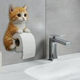 thumbnail image 5 of CARRFA Funny 3D Cat Toilet Roll Holder, Creative Cat Sculpture Paper Holder, Decorative Towel & Tissue Wall Mount for Bathroom Kitchen Decor Gifts for Cat Lovers, 5 of 10