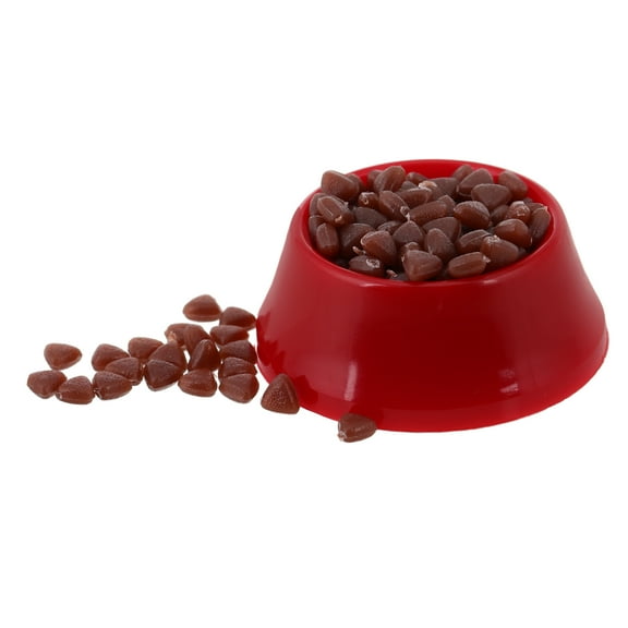 Toyvian Lifelike Red Dog Bowl Model for Dollhouse Pet Feeding and Creative Displays