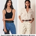 thumbnail image 2 of Women Leather Belts,Plus Size Fashion Soft Faux Leather Jeans Belts with O-Ring Buckle, 2 of 6