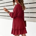 thumbnail image 4 of Vestido de corte A, Cuello en V, abullonado, Manga larga para mujer, Nikou, 4 of 6