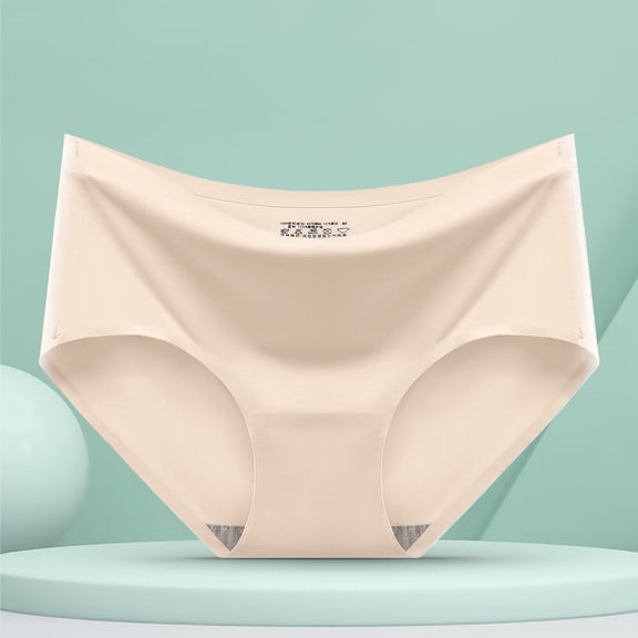 Women's Panties JIANLAI High Waisted Seamless Underwear for Women Full Coverage High Rise Silky No Show Briefs Panties No Show Breathable Comfortable Panties Beige