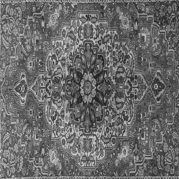 Ahgly Company Indoor Square Medallion Gray Traditional Area Rugs, 4' Square