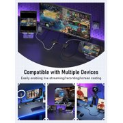 Lemorele USB C Video Capture Card, 1080P 60Hz Capture Card with HDMI Loop-Out,Dual 100W PD Charging,USB-A Hub,Low Latency for Game Streaming,Recording,Switch, Steam Deck,OBS,Potplayer