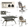 thumbnail image 2 of Magic Union 7-Piece Adult Contemporary Outdoor Cast Aluminum Dining Set, Bronze, 2 of 10