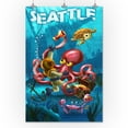 thumbnail image 2 of Seattle, Washington, Octopus and Diver, Mid-Century Inspired (24x36 Giclee Gallery Art Print, Vivid Textured Wall Decor), 2 of 3