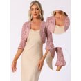 thumbnail image 2 of DARING DIVA Bell Sleeves Floral Lace Cardigan Cropped Shrug Tops XL Dark Pink, 2 of 5