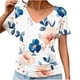 thumbnail image 2 of Camisetas de Manga Corta Casuales para las Mujeres con Cuello en V, Sudadera Casual de Poliéster, Impresión Sólida de las Señoras para la Fiesta de Trabajo Diaria, Invierno Y Primavera, 2 of 9