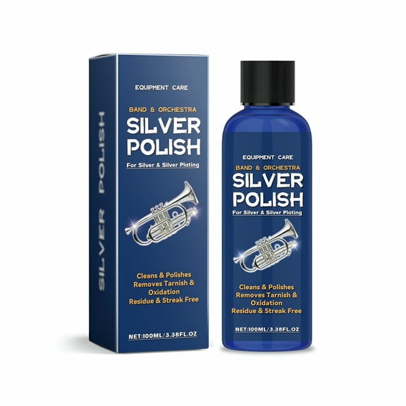 RAGUPEL Band & Orchestra Silver Polish, Clean, Polish, Wax & Protect Glossy Instruments & Surfaces, 3.38 oz Cleaning Solution with Added UV Protectant & Anti-Static - Prevents Dust & Smudges