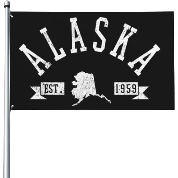 3x5 Ft Alaska Est. 1959 State Map Souvenir Gift Flag House Flag Garden flag Garden Banner Tapestry outdoor banners Yard flag