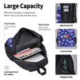 thumbnail image 6 of Naloa crystal Skull flower star Print Large Capacity Backpack Lunch Bag Pencil Case Combination 3 Piece Set for Student, 6 of 8