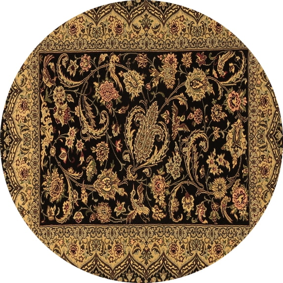 Ahgly Company Indoor Round Persian Brown Traditional Area Rugs, 5' Round