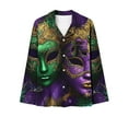 thumbnail image 4 of Moxiu Mardi Gras Pajamas for Women 2025 Loungrwear Set Festivel Long Sleeve Button Down Shirts Pant Carnival Holiday Pjs Sleepwear Multicolor,L, 4 of 5