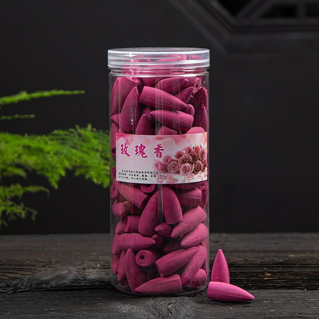 Nvzi 168 conos de incienso de reflujo con aromas naturales, conos de incienso tipo cascada para spa, yoga, relajación, rosa.