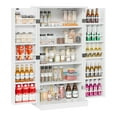 thumbnail image 6 of Walsunny Pantry Food Storage Cabinet 47" Free Standing Craft Cupboard with Doors Adjustable Shelves for Kitchen Entryway Dining Room Bathroom White, 6 of 9