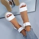thumbnail image 5 of Sandalias de mujer con hebilla de Metal tejido de paja de suela gruesa de tacón inclinado de verano para mujer Wmkox8yii  nm8611, 5 of 9