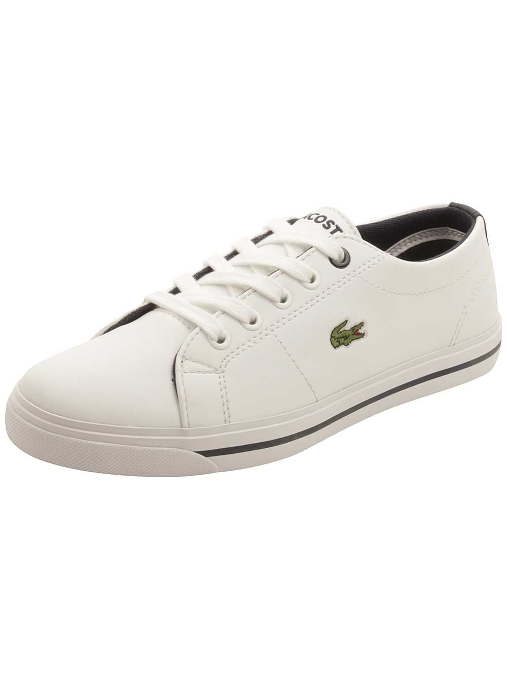 Cushioned Junior Boys Lacoste Riberac 119 Trainers In Navy Lace Fastening 