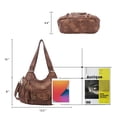 thumbnail image 2 of Bolso de mano Angel Barcelo Fashion Hobo de piel sintética marrón para mujer, 2 of 7