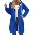 thumbnail image 6 of Kaprioy Womens Long Sleeve Tops Fall Fashion Clothes Zip Up Hoodie Womens Causal Jackets Fleece Sweatshirt with Pockets Blue, XXL, 6 of 8