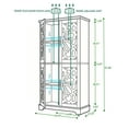 thumbnail image 3 of CQSXDA Contemporary Storage Cabinet With Adjustable Shelves,  MDF Buffet Sideboard With 4 Acrylic Mirrored Doors, Light Gray, 3 of 18