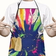 thumbnail image 2 of Colorful Paint Burst Pattern Apron-Garden Aprons for Women with Pockets-Cotton Linen Waterproof Kitchen Cooking Gardening Aprons Adjustable for Kitchen,Cooking,BBQ and Salon 33x27 Inch, 2 of 7