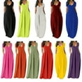thumbnail image 4 of EFINNY Women's Maxi Dress with Pockets Short Sleeved Rayon Extra Long Dresses, 4 of 5