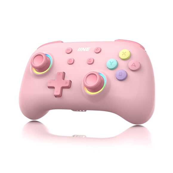 Control inalámbrico IINE Mini Pro RGB Turbo NFC rosa