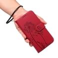 thumbnail image 6 of For Samsung Galaxy A36 5G 6.7" Wallet Case ,Dandelion Embossed Pattern with Card Slots, Durable Shockproof Magnetic Flip Phone Case, PU Leather Protective Phone Cover with Kickstand,Red, 6 of 9