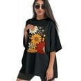 thumbnail image 3 of Plus Size Shirt for Women Black Tops for Women Oversized Short Sleeves Shirt for Women Flower 22 T Shirt Crewneck Shirt for Women 3XL, 3 of 5