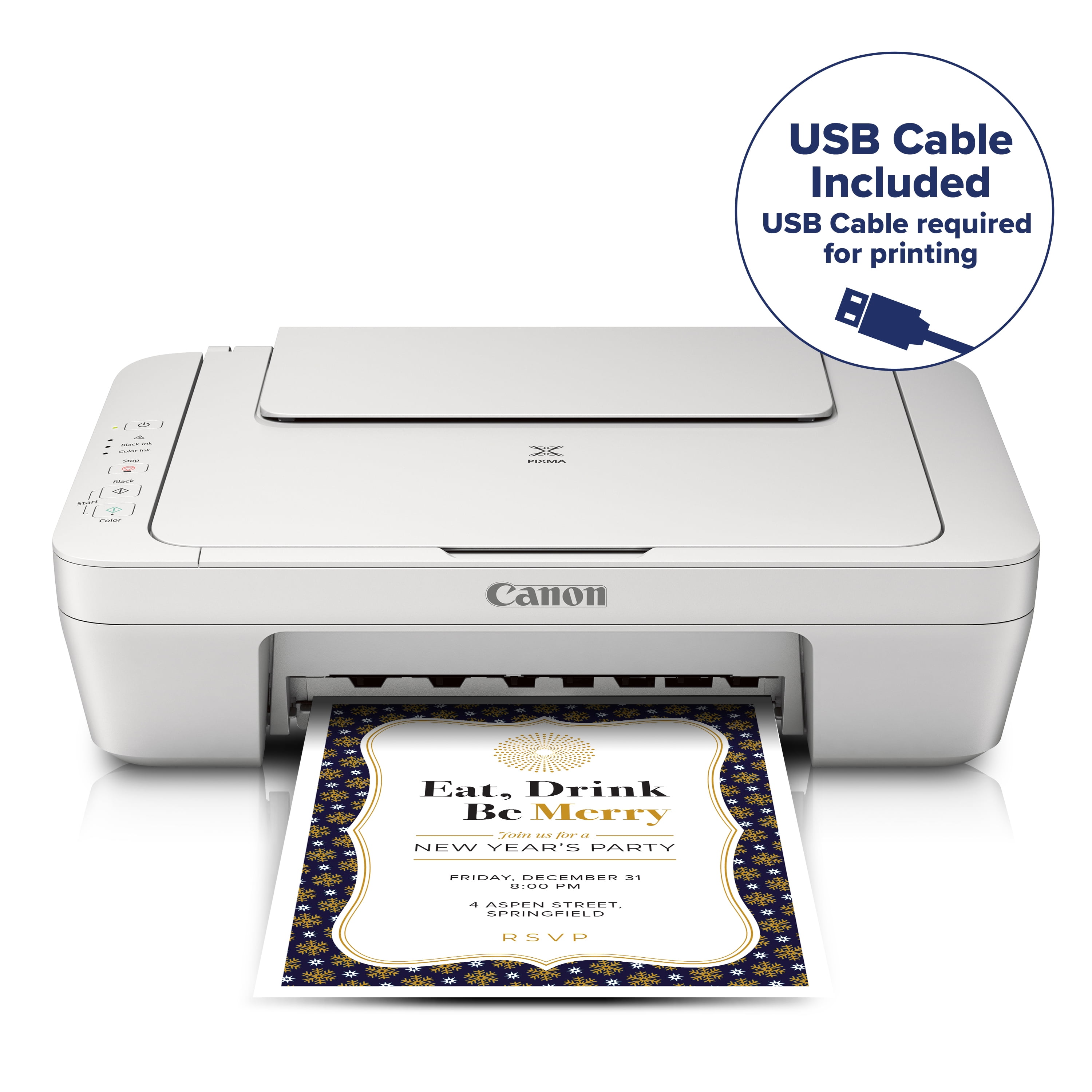 Canon PIXMA MG2522 Wired All-in-One Color Inkjet Printer Cable Included], White - Walmart.com