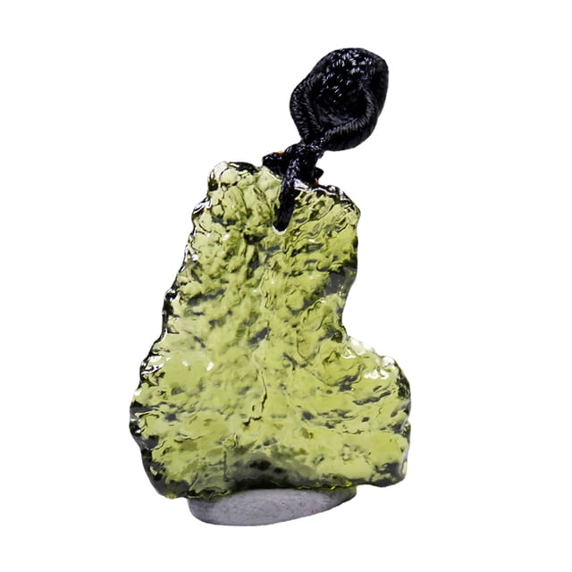 Collar de cristal verde de moldavita Zulema Colgante con cuerda 5-10 g