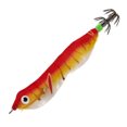 thumbnail image 2 of Señuelos de pesca con anzuelo de anzuelos de calamar con cebo de camarón de madera luminosa LED de 103mm (rojo) Likrtyny  Para estrenar, 2 of 6
