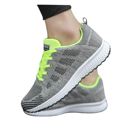 

Honeeladyy Savings Flying Woven Sports Shoes Women s Breathable Mesh Casual Flat Bottom Light Shoes