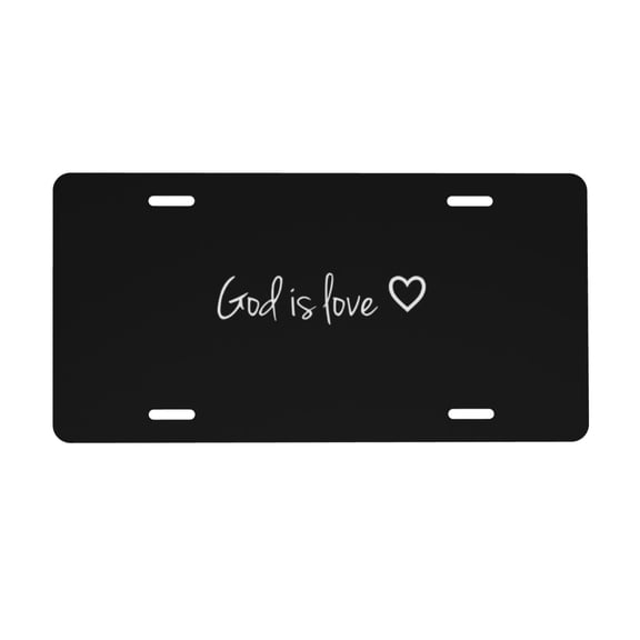 God Is Love License Plate, Car Front License Plates With 4 Holes, Metal Car Plate,Aluminum Novelty License Plate, 6 * 12 Inches