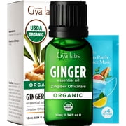 Gya Labs Organic Ginger Essential Oil - 0.34 fl oz - for Skin, Hair, Diffuser, Aromatherapy, DIY Candle Making Scents