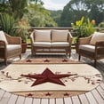 thumbnail image 4 of Round Area Rugs Collection 5 Ft, Red Texas Star Rustic Non-Slip Residential Carpet, Farmhouse Berry Brown Wooden Indoor Crawling Mats Runner Rugs for Living Room/Dining Room/Bedroom, 4 of 8