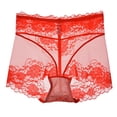 thumbnail image 1 of Gibobby Ropa Interior para Mujer Mujeres sexy simple color sólido sexy encaje cómodo bragas simples （Rojo， L), 1 of 2