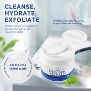 Glycolic Acid Pads, Exfoliating Resurfacing Pads for Face with Salicylic Acid Pad with Tea Tree Oil, Exfoliating Face Peel & Radiance Deep Cleaning Effect, Dark Spot Removers 60 Count