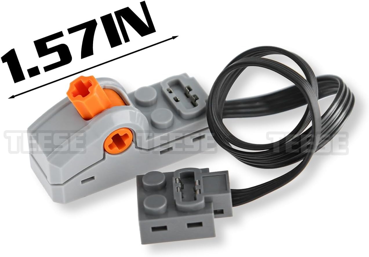 TEESE 4pcs Technic-Motor Set with Motor-Swith-Light-Cable, Battery-Box, Compatible with Technic-Parts