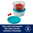 thumbnail image 3 of Anchor Hocking Sculpted Glass Food Storage Container with Lids, 4 Cup Round, Set of 2, 3 of 6