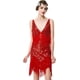 thumbnail image 3 of Vestido estilo flapper de los años 20 con cuello en V para mujer, vestido rugiente de los años 20, gran Gatsby para fiesta, 3 of 5