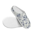 thumbnail image 3 of Haiem Indigo Tie Dye Print Women's Fuzzy Memory Foam House Slipper Cozy Home Footwear Non-slip Winter Slippers-39/40, 3 of 7