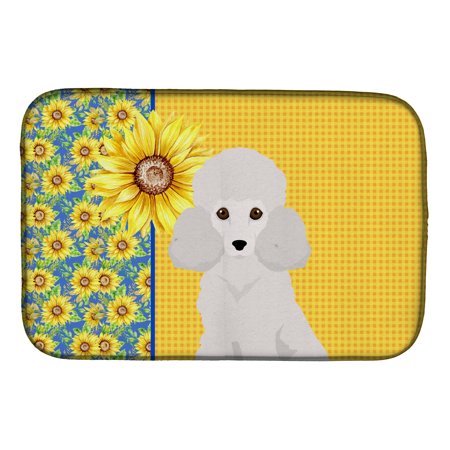 

Summer Sunflowers Toy White Poodle Dish Drying Mat 14 in x 21 in