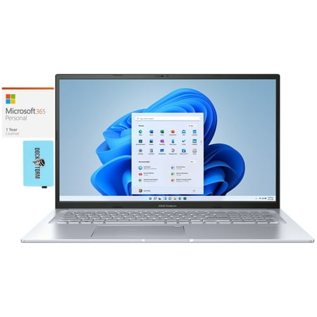 ASUS Vivobook 17X Home/Business Laptop (Intel i9-13900H 14-Core, 17.3in 60 Hz Full HD (1920x1080), Intel Iris Xe, Win 11 Pro) with Microsoft 365 Personal , Dockztorm Hub